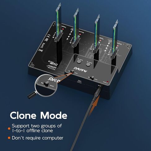MAIWO M.2 NVMe SSD Cloner Duplicator, USB3.2 GEN2 10Gbps, Two Groups 1-to-1 Clone, 32TB Capacity, USB-C 4 Bay Hard Drive Docking Station Reader Adapter Enclosure in Saudi Arabia