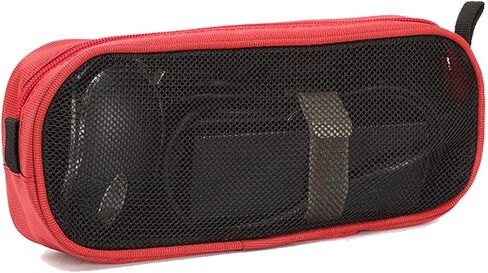 Universal Electronics Accessories Travel Organizer - Zipper Mesh Adapter Case for Laptop, Notebook, Tablet, Power, Mouse, Cord, USB Accessories - Red in Saudi Arabia