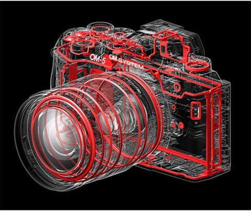 OM SYSTEM Olympus OM-5 Mark II 12-45mm Pro Lens Kit in Black V210071BU000 Bundle with Camera Bag for DSLR and Mirrorless Cameras, Lexar 64GB Memory Card and Corel Photo Video Suite PaintShop in Kuwait