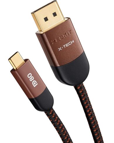 Zeskit X-Tech 80Gbps 16K Bi-Directional Certified USB-C to Displayport 2.1 Cable, DP2.1 DP80 (3ft/1m) in Saudi Arabia