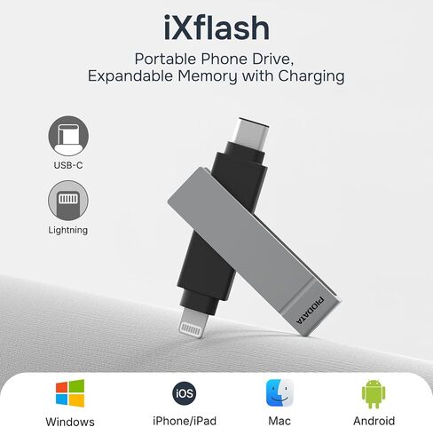 MFi iPhone Flash Drive 1TB, Smart App Backup, USB-C and Lightning in Saudi Arabia