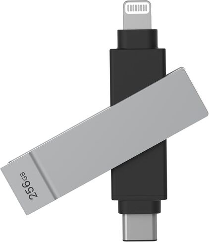 MFi iPhone Flash Drive 256GB, Smart App Backup, USB-C & Lightning in Saudi Arabia