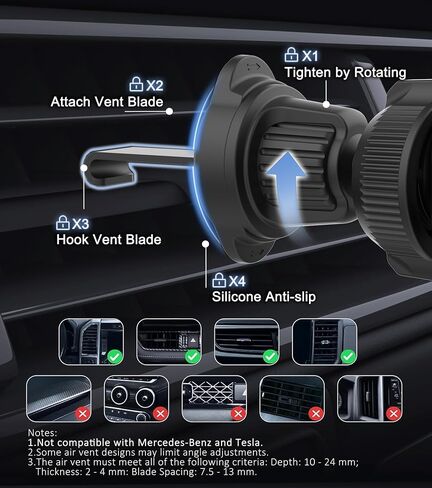 15W Auto-Clamping Wireless Car Charger Mount, Air Vent Cell Phone Holder in Kuwait