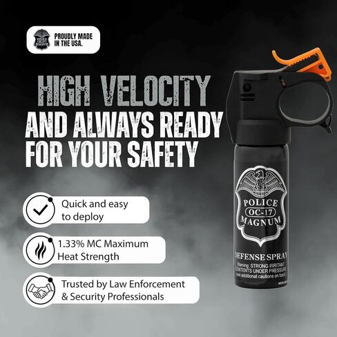 Police Magnum Self Defense Pepper Spray Fogger – Maximum Strength Personal Protection – Portable Non-Lethal Safety Gear – Made in USA – 2 Pack 3oz FM in Saudi Arabia