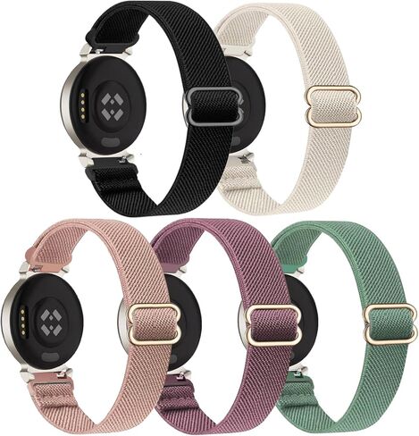 5 Pack Stretchy Watch Band Compatible with Garmin Lily 2 / Lily 2 Active, Soft Elastic Fabric Adjustable Replacement Sport Loop Straps for Garmin Lily 2 Women Men in Saudi Arabia