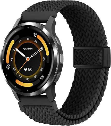 22mm Magnetic Braided Compatible with Garmin Venu 3 Watch Band/Venu 4 45mm/Venu 2/Vivoactive 4, Adjustable Stretchy Nylon Sport Strap for Forerunner 570-47mm/265/255 Women Men (improved) in Saudi Arabia