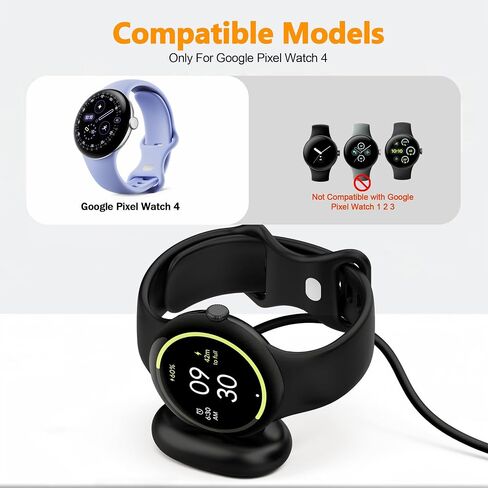 AWINNER Compatible for Google Pixel Watch 4 Charger, [2-Pack] Magnetic Charging Cable Smartwatch Accessories, Type C Fast Power Adapter Dock Wire, Black & White (3.3ft/1m) in Kuwait
