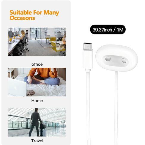 AWINNER Compatible for Google Pixel Watch 4 Charger, [2-Pack] Magnetic Charging Cable Smartwatch Accessories, Type C Fast Power Adapter Dock Wire, Black & White (3.3ft/1m) in Kuwait