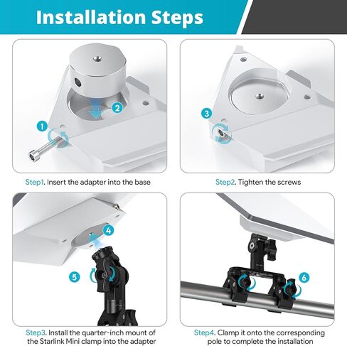 XLTTYWL® Dual Clamp RV Ladder Pole Mount for Starlink Mini/ Mini X in Saudi Arabia
