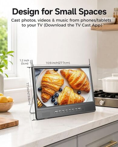 Desobry 12 Inch Small Smart TV, LCD Small Kitchen TV with WiFi in Saudi Arabia