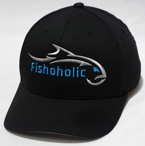 Fishoholic Fishing Hat - Flexible Fitted Baseball Fishing Hat - 2 Sizes in Saudi Arabia