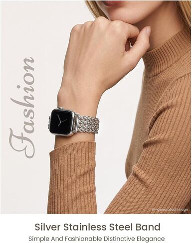Stainless Steel Compatible with Apple Watch Band for Women in Saudi Arabia