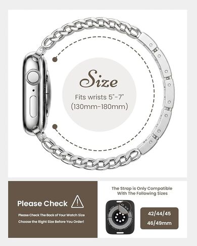 Stainless Steel Compatible with Apple Watch Band for Women in Saudi Arabia