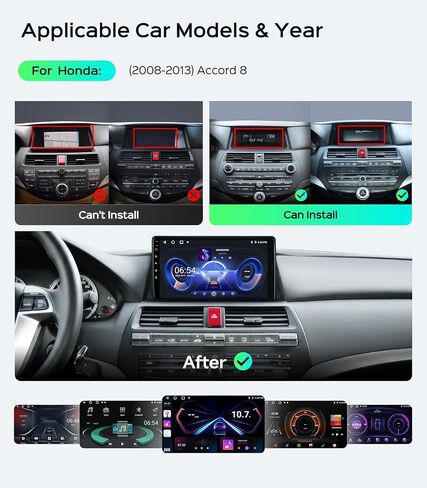 10.2“ Car Radio Stereo for Honda Accord 8th 2008-2012 CarPlay Android Auto in Saudi Arabia