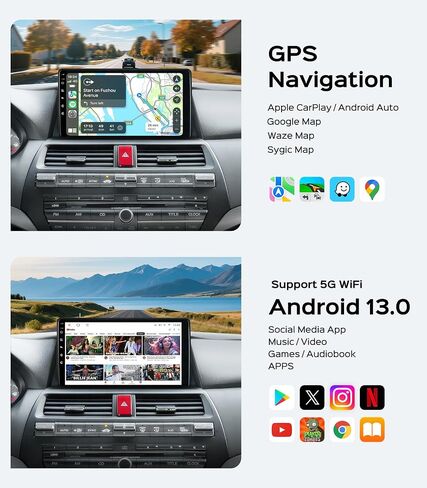 10.2“ Car Radio Stereo for Honda Accord 8th 2008-2012 CarPlay Android Auto in Saudi Arabia
