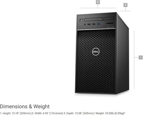 Dell Precision 3630 Desktop Workstation with Intel Core i7-8700 Hexa-core 3.2 GHz, 16GB RAM, 256GB SSD in Saudi Arabia