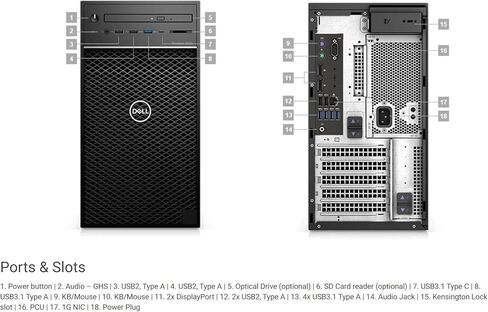 Dell Precision 3630 Desktop Workstation with Intel Core i7-8700 Hexa-core 3.2 GHz, 16GB RAM, 256GB SSD in Saudi Arabia