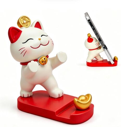 Cell Phone Standk,Cute Lucky Cat Mobile Phone Holder Portable Decorative Desktop Stand for Home Office Table (Strongly Support Your Bracket) in Saudi Arabia