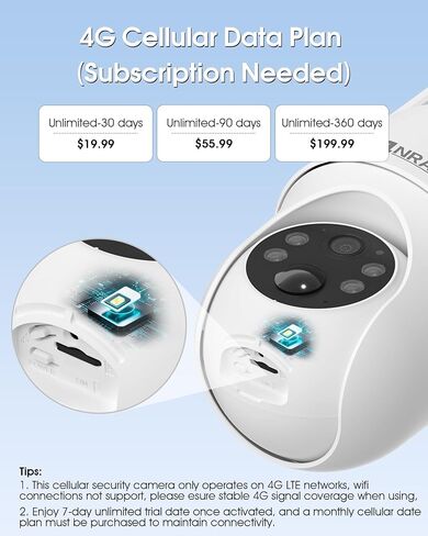 ANRAN 4G LTE Cellular Solar Security Camera Wireless Outdoor No WiFi Needed in Saudi Arabia