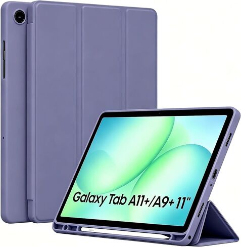 Case for Galaxy Tab A11 Plus 11" 2026/ A9 Plus Case 11 Inch 2023 with Pencil Holder, Slim Soft TPU Protective Cover with Trifold Stand & Auto Wake/Sleep for Galaxy A11+/ A9+ 5G Case, Pink in Saudi Arabia