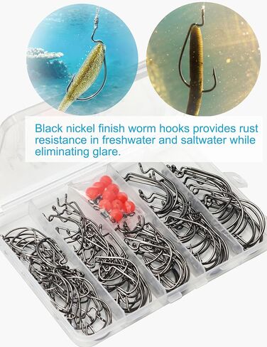 135pcs Bass Fishing Hooks EWG Hooks with Beads and Barrel Swivels in Saudi Arabia
