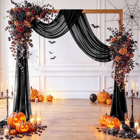 Royal Blue Wedding Arch Drape Sheer Chiffon Draping 20ft 1 Panel Tulle Curtain for Backdrop Sheers Swag Drapery Wedding Ceiling Draping Fabric for Stage Arbor Party Archway Drapes in Saudi Arabia