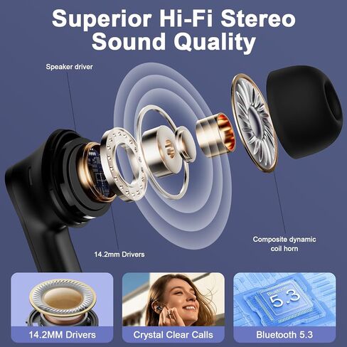 Samsung Wireless Earbuds Bluetooth 5.3 Headphones for Samsung Galaxy A17 A16 A37 S26 Ultra S25 S24 S23 S22 S21 S20 Plus,60H Playtime Sports Type C Earphones with Noise Cancelling Mic for Android Phone in Saudi Arabia