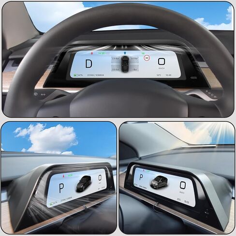 Heads Up Dispaly with Air Vent​ for Tesla Model Y 2019-2024 & Model 3 2017-2023 9.66" Screen - Wireless CarPlay Android Auto, Blind Spot,Anti-Glare Screen in Kuwait