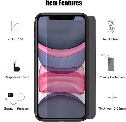 3 Pack Privacy Screen Protector for iPhone XR (6.1") / iPhone 11 (6.1") in Saudi Arabia