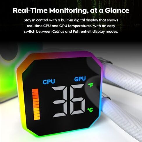 Montech X2 Plus ATX Mid-Tower Computer Case Tempered Glass Side Panel Desktop Chassis Bundle with MONTECH HyperFlow Digital 240mm Radiator CPU AIO Cooler White in Saudi Arabia