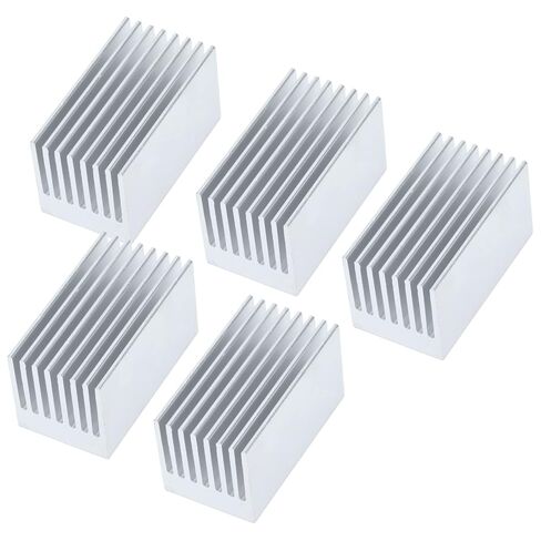 5Pcs Aluminum Heatsink Kit, 51.6x28x28mm Anodized Black in Saudi Arabia