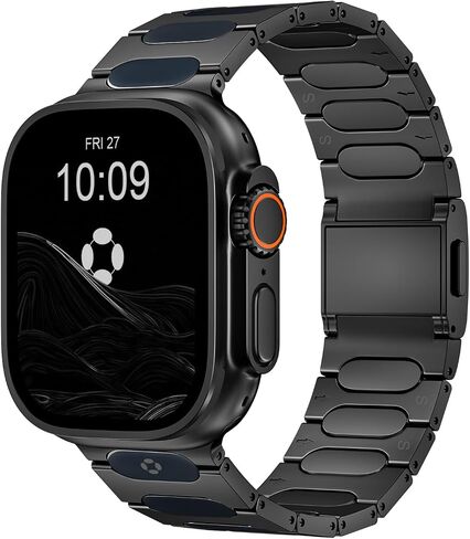 Grade 5 Titanium Watch Band for Apple Watch Ultra 4/3/2/1 49mm & Series 12/11/10 46mm - 22mm Wide-Body Apple Watch Ultra Band with Scratch Resistant DLC Coating for men - QT-X009 Luxury Series in Saudi Arabia