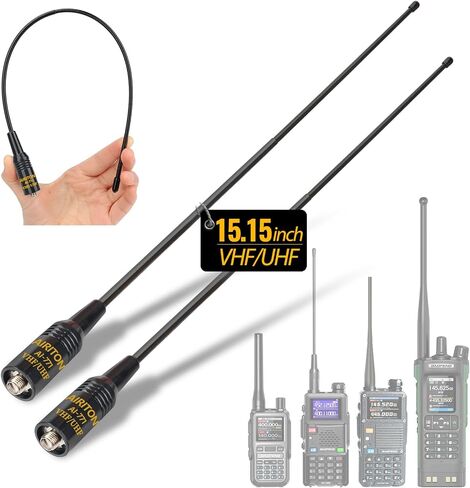 Flexible Whip Antenna Dual Band VHF UHF 144/430MHz 15.15inch SMA Female Ham Radio 771 Antenna for Baofeng UV-5R MINI AR-5RM UV-32 DM-32 Handheld Ham Two Way Radio Walkie Talkies (2 Pack) in Saudi Arabia