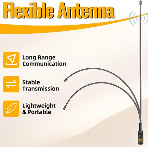 Flexible Whip Antenna Dual Band VHF UHF 144/430MHz 15.15inch SMA Female Ham Radio 771 Antenna for Baofeng UV-5R MINI AR-5RM UV-32 DM-32 Handheld Ham Two Way Radio Walkie Talkies (2 Pack) in Saudi Arabia