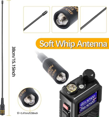Flexible Whip Antenna Dual Band VHF UHF 144/430MHz 15.15inch SMA Female Ham Radio 771 Antenna for Baofeng UV-5R MINI AR-5RM UV-32 DM-32 Handheld Ham Two Way Radio Walkie Talkies (2 Pack) in Saudi Arabia