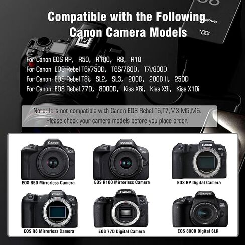 USB C Charger Block DR-E18 DC Coupler Cable, Replace LP-E17 Dummy Battery ACK-E18 AC Power Adapter, Compatible with Canon EOS RP R50 R100 R8 R10 77D 200D 750D 800D 8000D... in Saudi Arabia