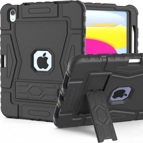 SUPLIK Case for iPad A16 11th Generation 11 Inch 2025 / iPad 10th Gen 10.9 Inch 2022, [Built-in Pencil Holder/Stand] Heavy Duty Military Grade Shockproof Rugged Drop Protective Cover,Black&Blue in Kuwait