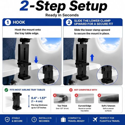 Airplane Tablet Holder Mount for iPad & Kindle in Saudi Arabia