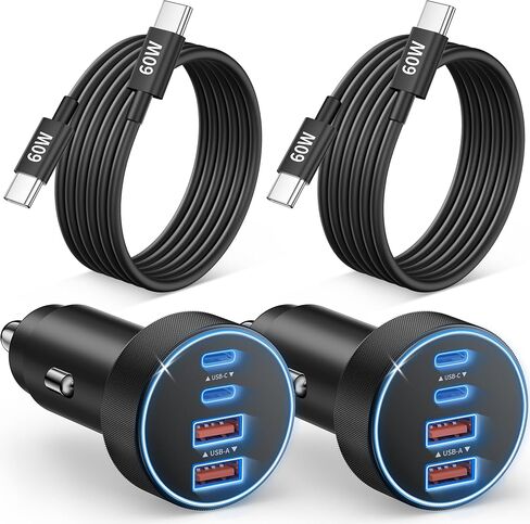 iPhone 18 Pro/18 Pro Max/Duo/17/16 Car Charger, 90W 4Port USB C Car Charger in Saudi Arabia