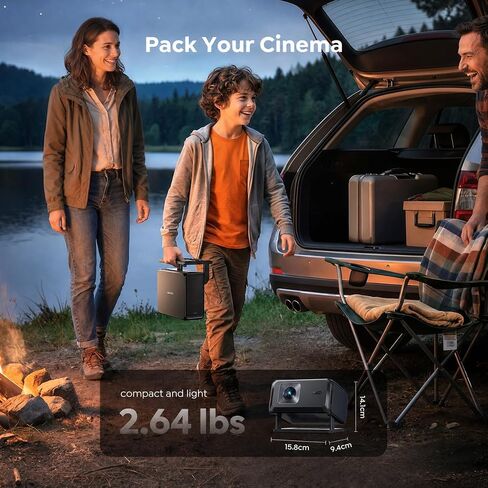 Portable Smart Projector [Bundled with Google TV Stick 14.0 & 4K Support & Dolby] with WiFi and Bluetooth HDR10,Ceiling Mini Movie Short Throw Projector Outdoor Auto Focus for Home Theater Bedroom in Saudi Arabia