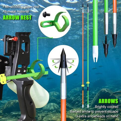 45lbs Bow Fishing Combo Kit Archery Recurve Bow Set, Bowfishing Bow and Arrow Adult Beginner, with 40 Meters Bowfishing Reel Bottle in Saudi Arabia