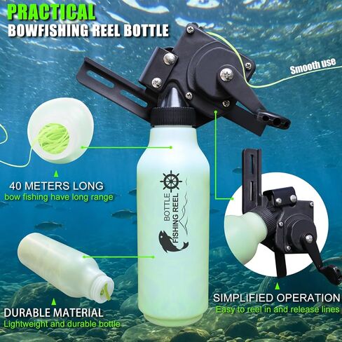45lbs Bow Fishing Combo Kit Archery Recurve Bow Set, Bowfishing Bow and Arrow Adult Beginner, with 40 Meters Bowfishing Reel Bottle in Saudi Arabia