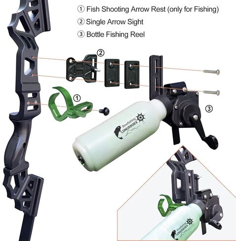 45lbs Bow Fishing Combo Kit Archery Recurve Bow Set, Bowfishing Bow and Arrow Adult Beginner, with 40 Meters Bowfishing Reel Bottle in Saudi Arabia