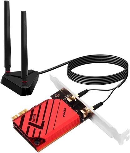 FENVI BE6500 WiFi 7 PCIe Network Card for Desktop PC,Tri-Band 2.4G/5G/6GHz Wireless Adapter with Bluetooth 5.4, 802.11be, MLO Low Latency,WPA3,Supports Windows 11/10 64-Bit for Intel & AMD,Gaming,VR in Saudi Arabia
