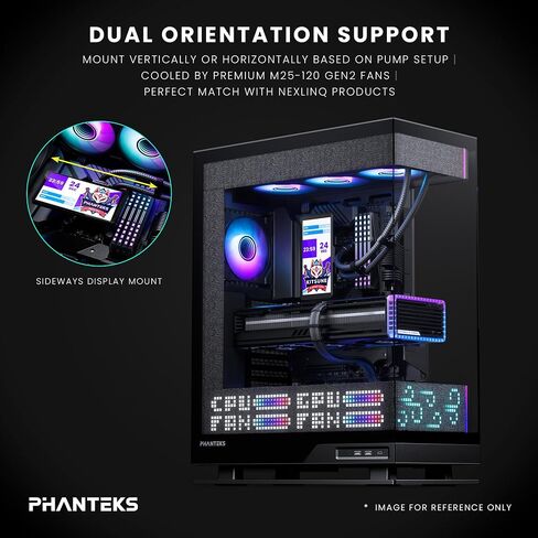 Phanteks Glacier One 360M25-LCD AIO Liquid CPU Cooler, 6" IPS LCD HD Display, 120mm M25 Gen2 D-RGB Fans, High-Performance Copper Cold Plate, Intel & AMD Compatible, Black in Saudi Arabia
