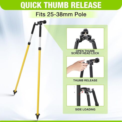 Bipod مسح الإبهام Realease، Bipod الألومنيوم لأعمدة المنشور مسح الأراضي GPS أقطاب محطة إجمالي GPS GNSS قضبان... in Kuwait