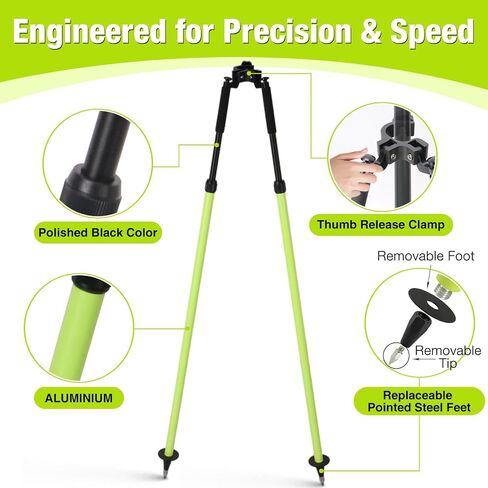 Aluminum Surveying Bipod for Total Station Surveying, Green in Saudi Arabia