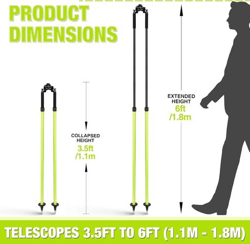 Aluminum Surveying Bipod for Total Station Surveying, Green in Saudi Arabia