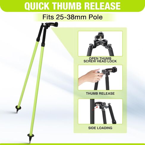 Aluminum Surveying Bipod for Total Station Surveying, Green in Saudi Arabia