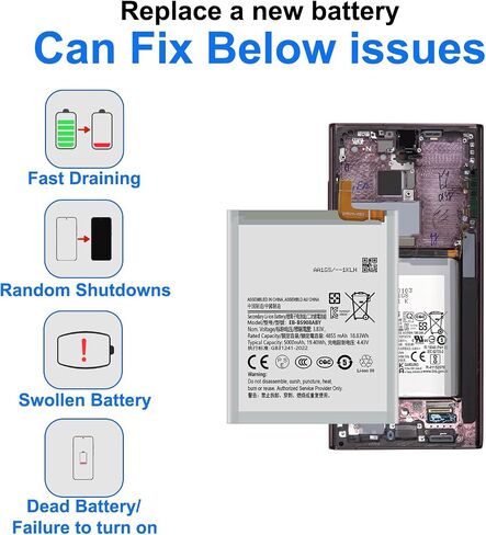 for S22 Ultra Battery EB-BS908ABY Replacement Kits for Samsung Galaxy S22 Ultra 5G SM-S908U/U1/W Series with Repair Tools Kit and User Manual in Saudi Arabia